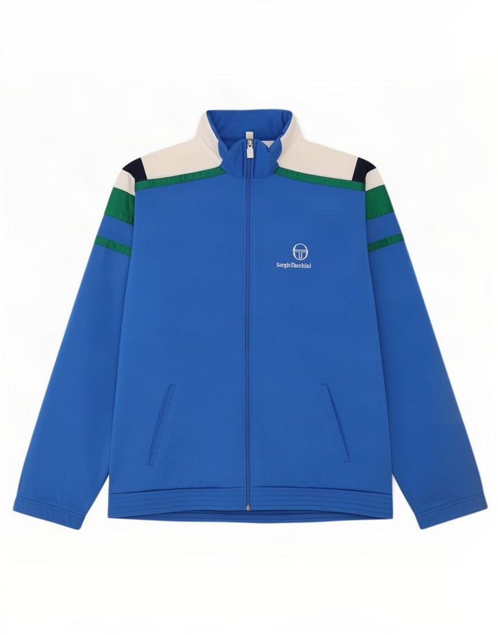 Sergio Tacchini Mens Tracksuit Top Jacket IT 52 Large Blue Colourblock