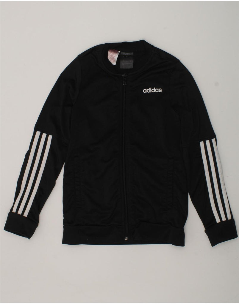 ADIDAS Boys Tracksuit Top Jacket 9-10 Years Black Polyester | Vintage Adidas | Thrift | Second-Hand Adidas | Used Clothing | Messina Hembry 