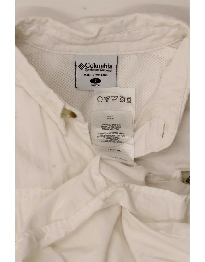 Columbia Boys Short Sleeve Shirt 6-7 Years White Cotton