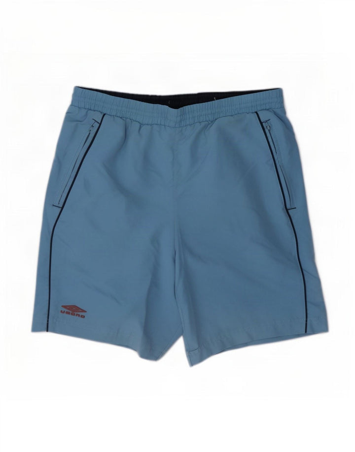 Umbro Mens Graphic Sport Shorts Small Blue Polyester