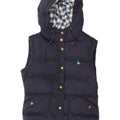 JACK WILLS Womens Hooded Padded Gilet UK 8 Small Navy Blue Polyester