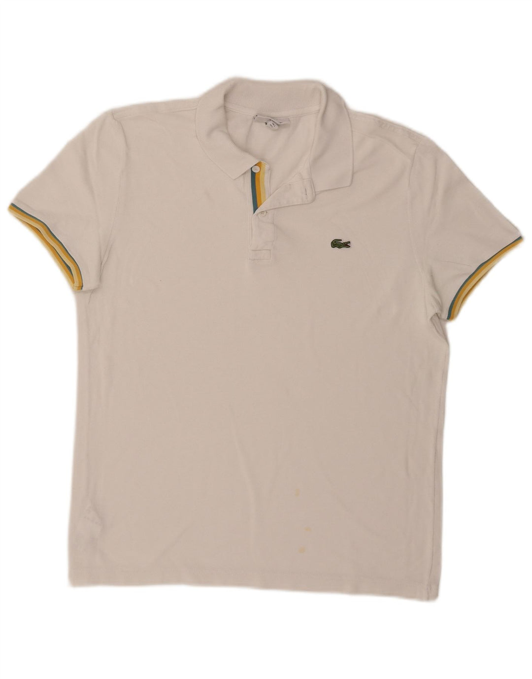 Lacoste Mens Slim Fit Polo Shirt Size 5 Large White Cotton