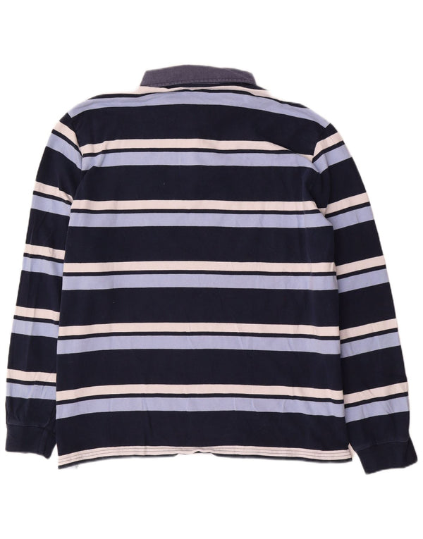 Marks & Spencer Mens Blue Harbour Rugby Polo Shirt 3XL Navy Striped