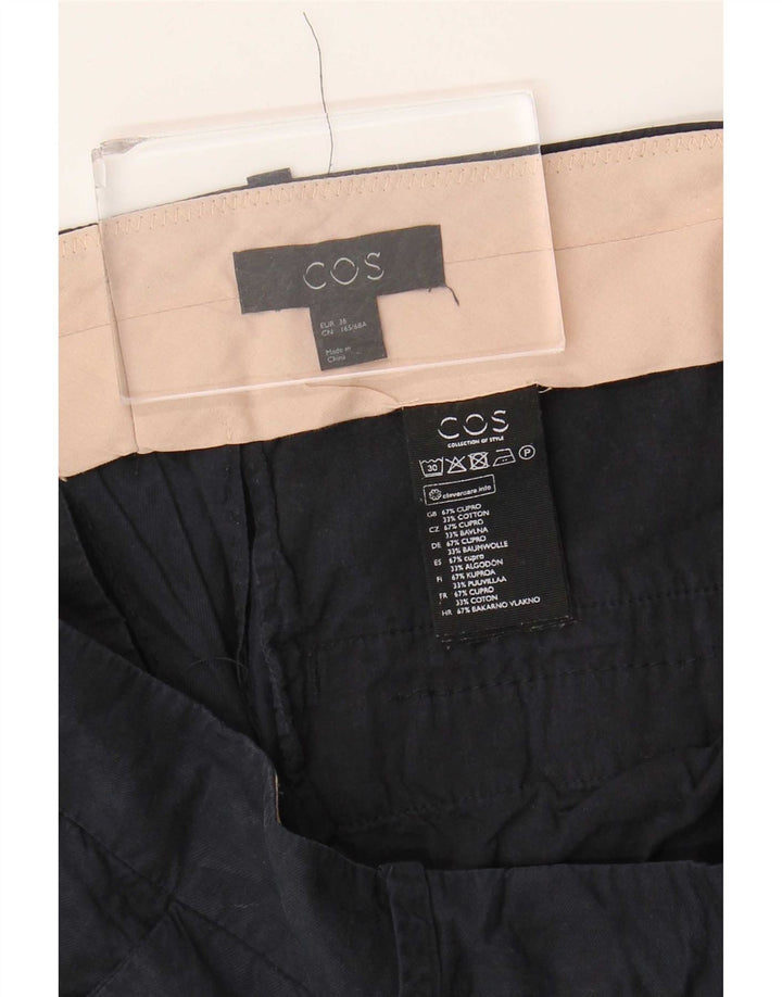Cos Womens Pegged Cropped Trousers EU 36 Small W30 L23 Navy Blue Cupro