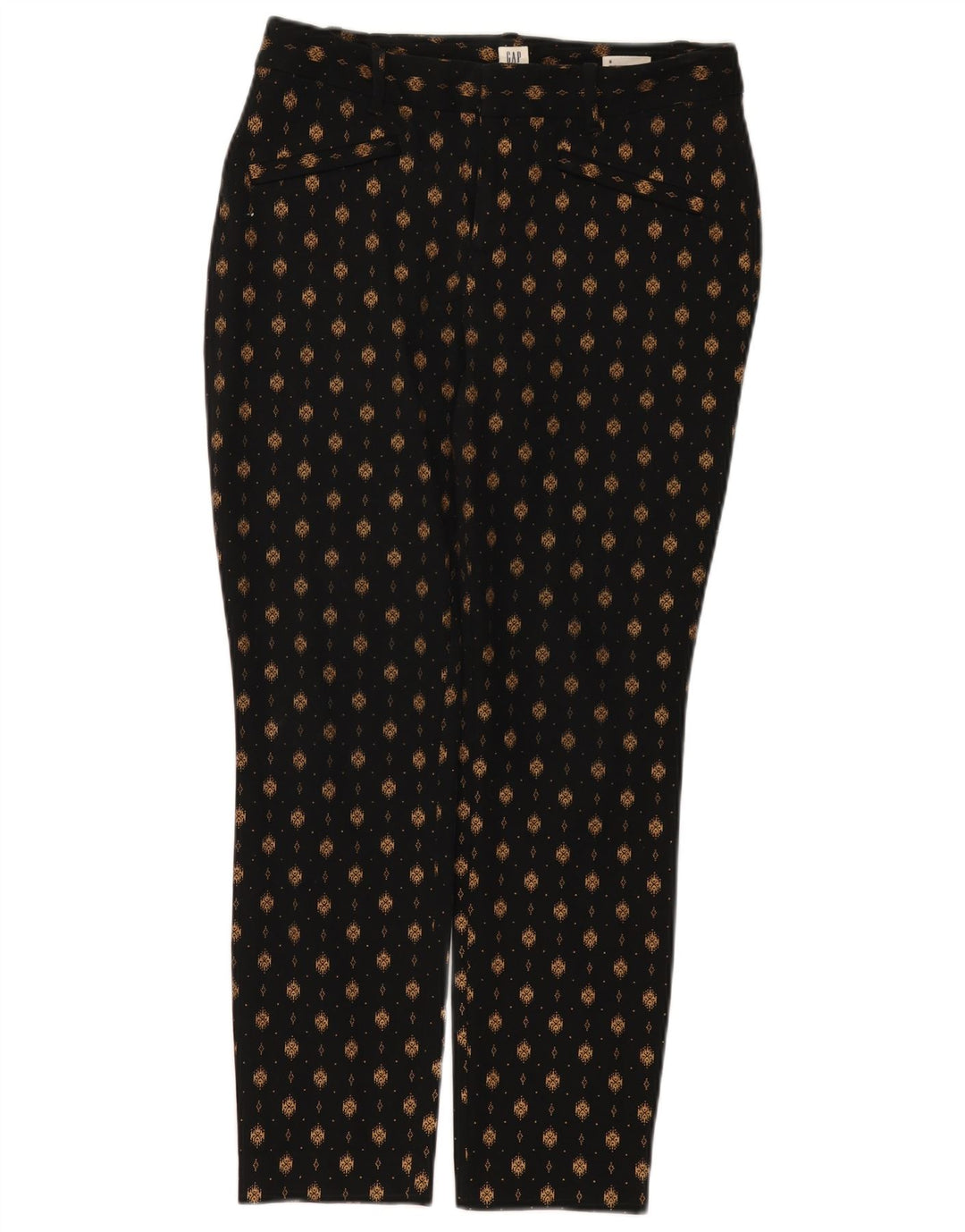 Gap Womens Curvy Abstract Pattern Casual Trousers US 6 Medium W26 L27 Black