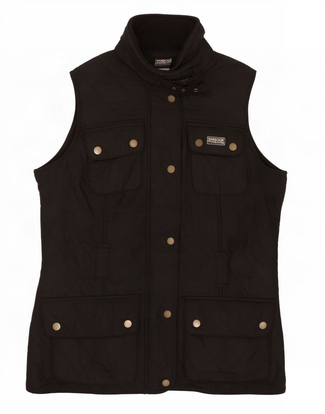 Barbour Womens Oversized Quilted Gilet UK 10 Small Black Polyester
