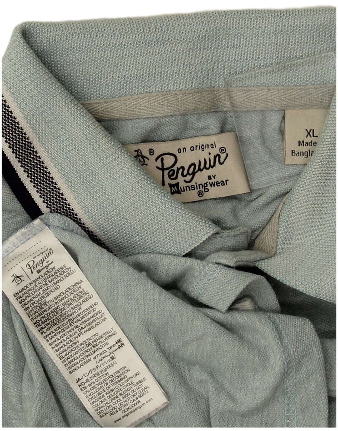 Penguin Mens Polo Shirt XL Blue Cotton