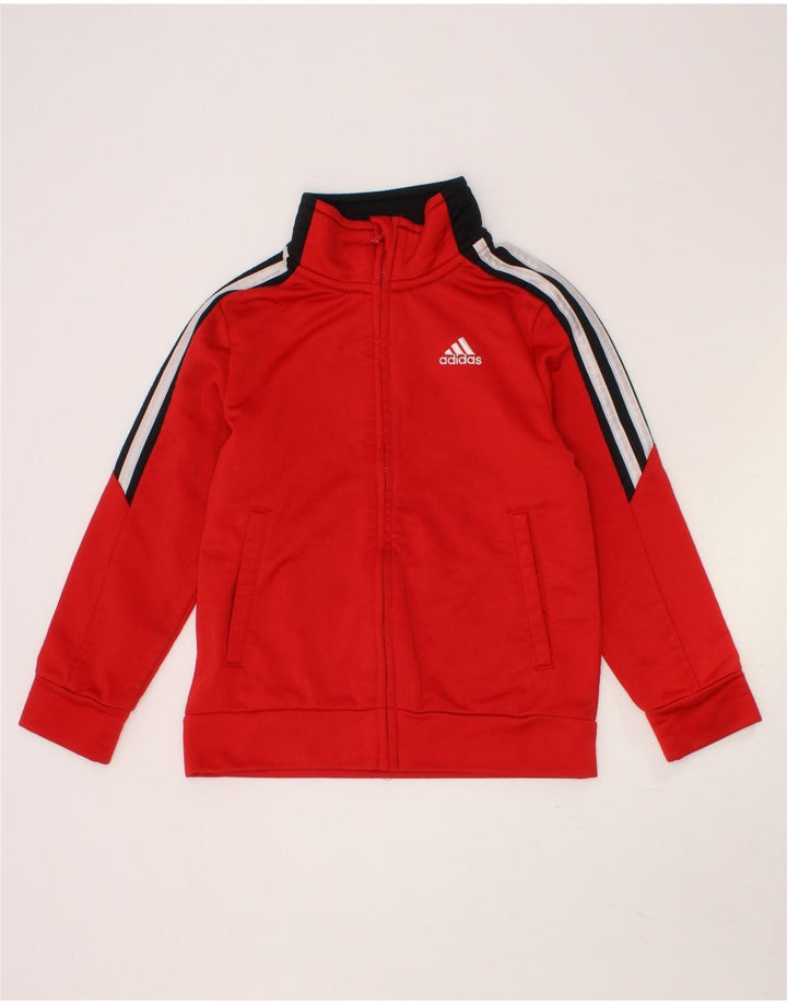 ADIDAS Boys Full Tracksuit 4-5 Years  Red Colourblock Polyester Vintage Adidas and Second-Hand Adidas from Messina Hembry 