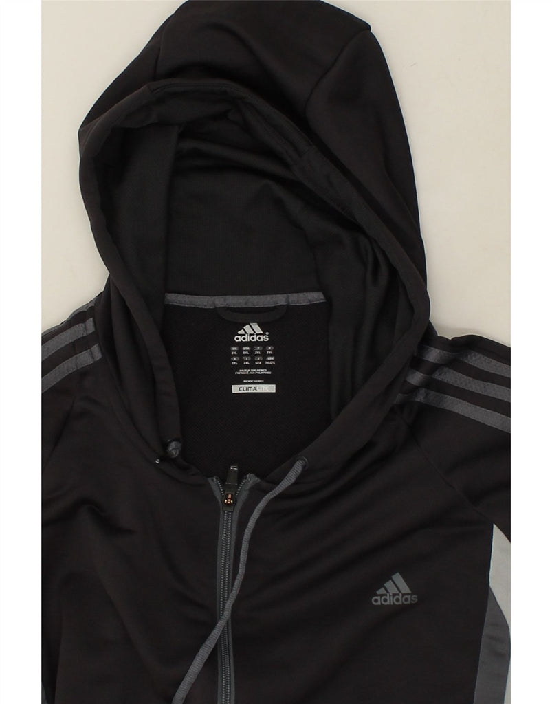ADIDAS Mens Climalite Zip Hoodie Sweater 2XL Black Colourblock Cotton | Vintage Adidas | Thrift | Second-Hand Adidas | Used Clothing | Messina Hembry 