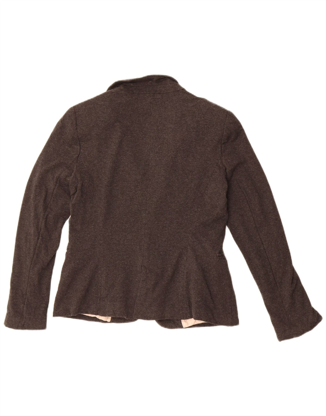 Zara Womens 1 Button Blazer Jacket UK 14 Large Grey Acetate