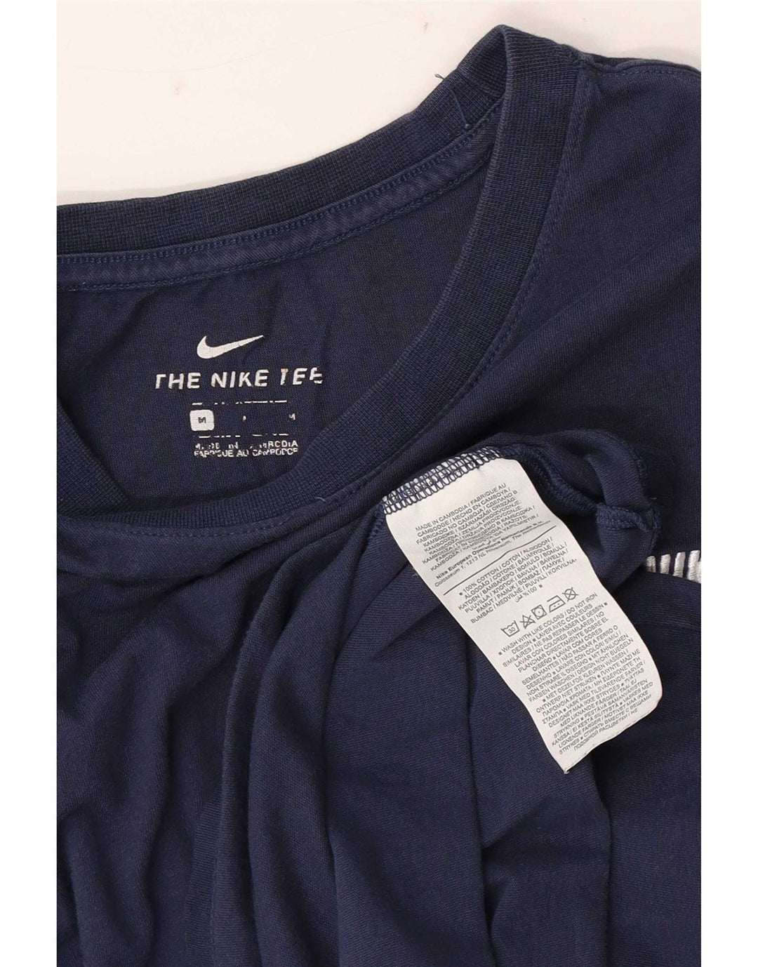 Nike Mens T-Shirt Top Medium Navy Blue Cotton