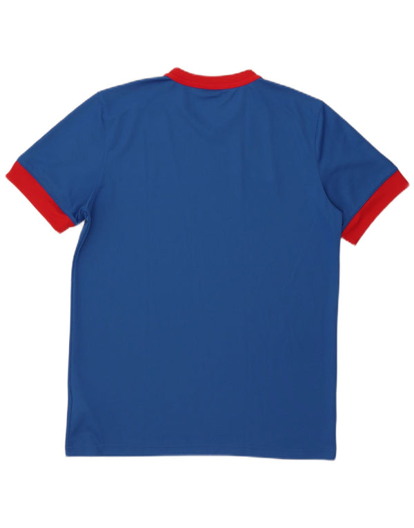 NIKE Mens Dri Fit T-Shirt Top Large Blue Colourblock Polyester