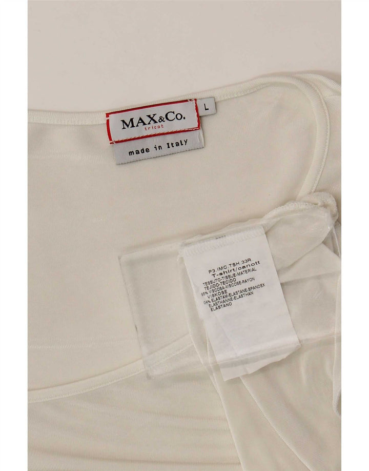 Max & Co. Womens Asymmetric Blouse Top UK 14 Large White Viscose
