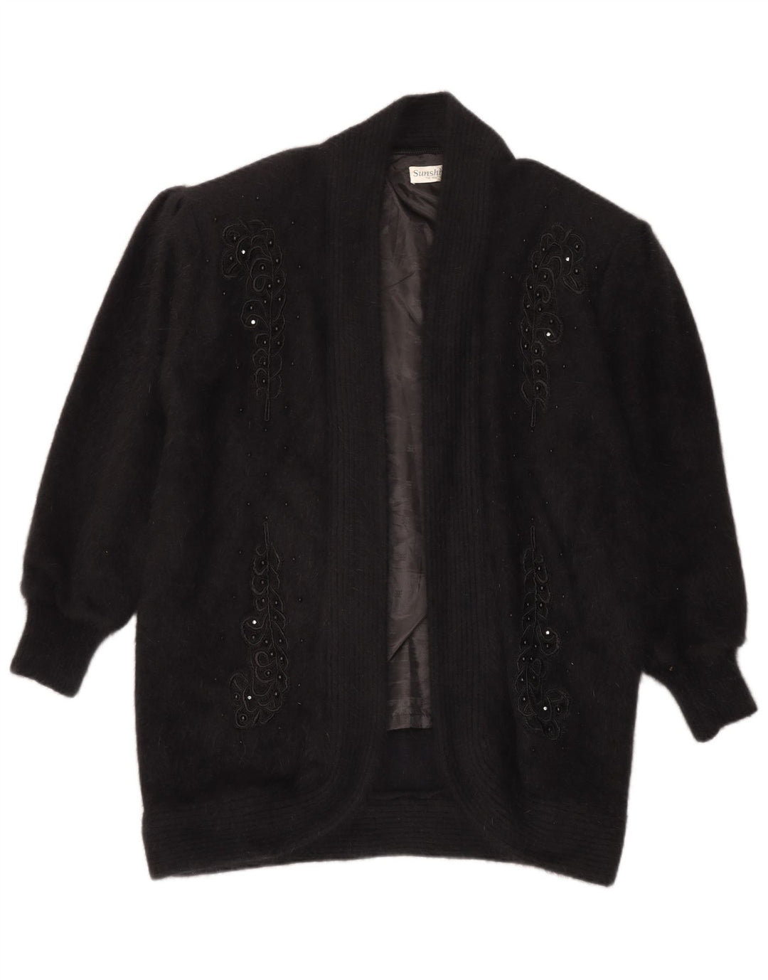Sunshine Womens Oversized Longline Open Cardigan Sweater UK 18 XL Black