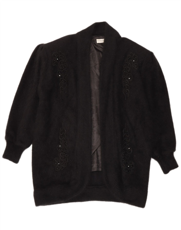 Sunshine Womens Oversized Longline Open Cardigan Sweater UK 18 XL Black