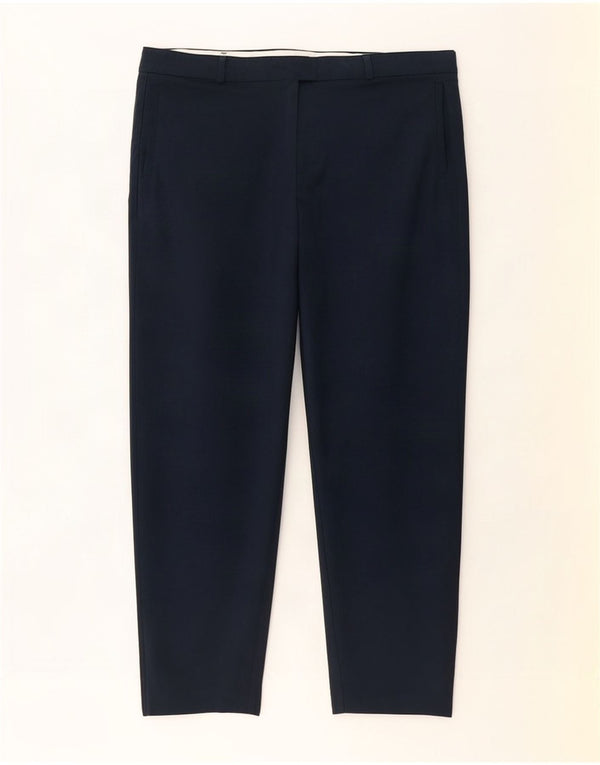Monsoon Womens High Waist Chino Trousers UK 22 3XL W44 L28 Navy Blue