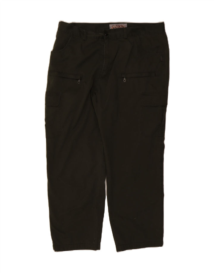 VINTAGE Mens Straight Cargo Trousers W40 L30 Green Polyester Vintage Vintage and Second-Hand Vintage from Messina Hembry 