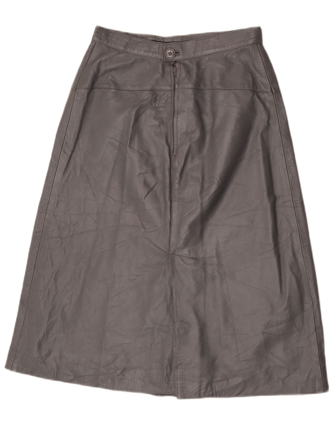 Vintage Womens High Waist Leather Skirt IT 44 Medium W25  Grey