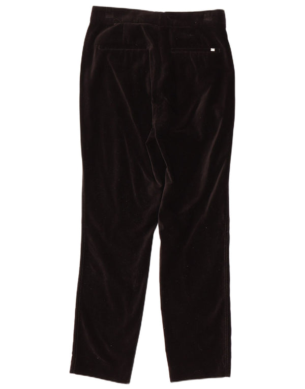 Massimo Dutti Womens Slim Velvet Chino Trousers EU 38 Small W28 L28 Black