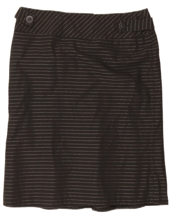 Principles Womens Midi Straight Skirt UK 14 Medium W32 Black Pinstripe