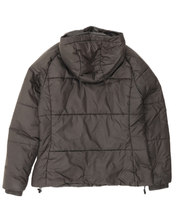 Adidas Womens Hooded Padded Jacket UK 12/14 Medium Black