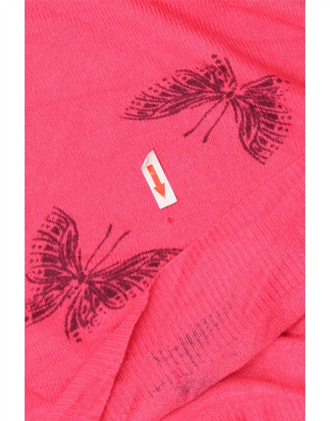 Marks & Spencer Womens Crew Neck Jumper Sweater UK 12 Medium Pink Butterfly