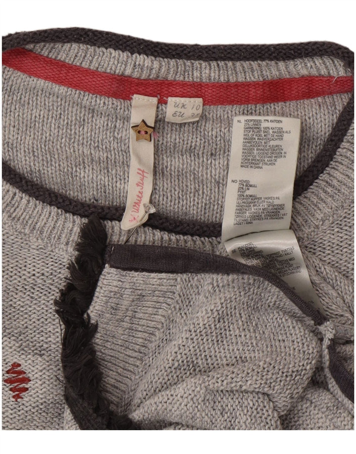 White Stuff Womens Longline Boat Neck Jumper Sweater UK 10 Small Grey