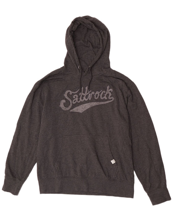 Saltrock Mens Graphic Hoodie Jumper 2XL Grey Cotton