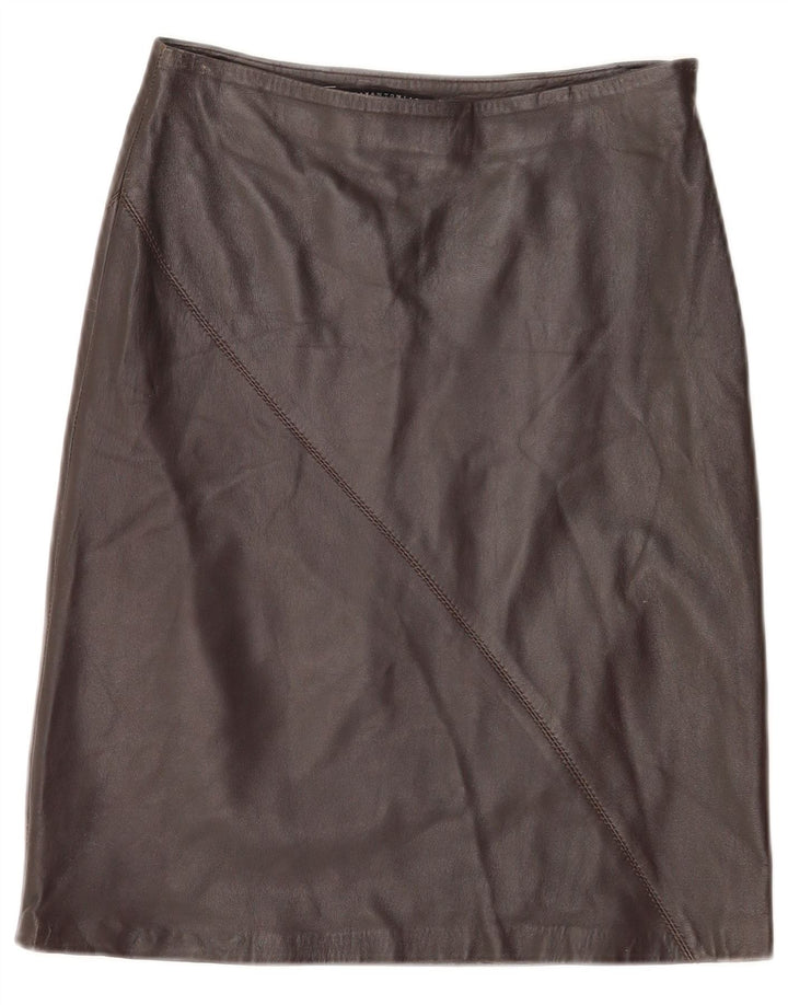 Lorena Antoniazzi Womens Leather Skirt IT 42 Medium W26 Brown Leather