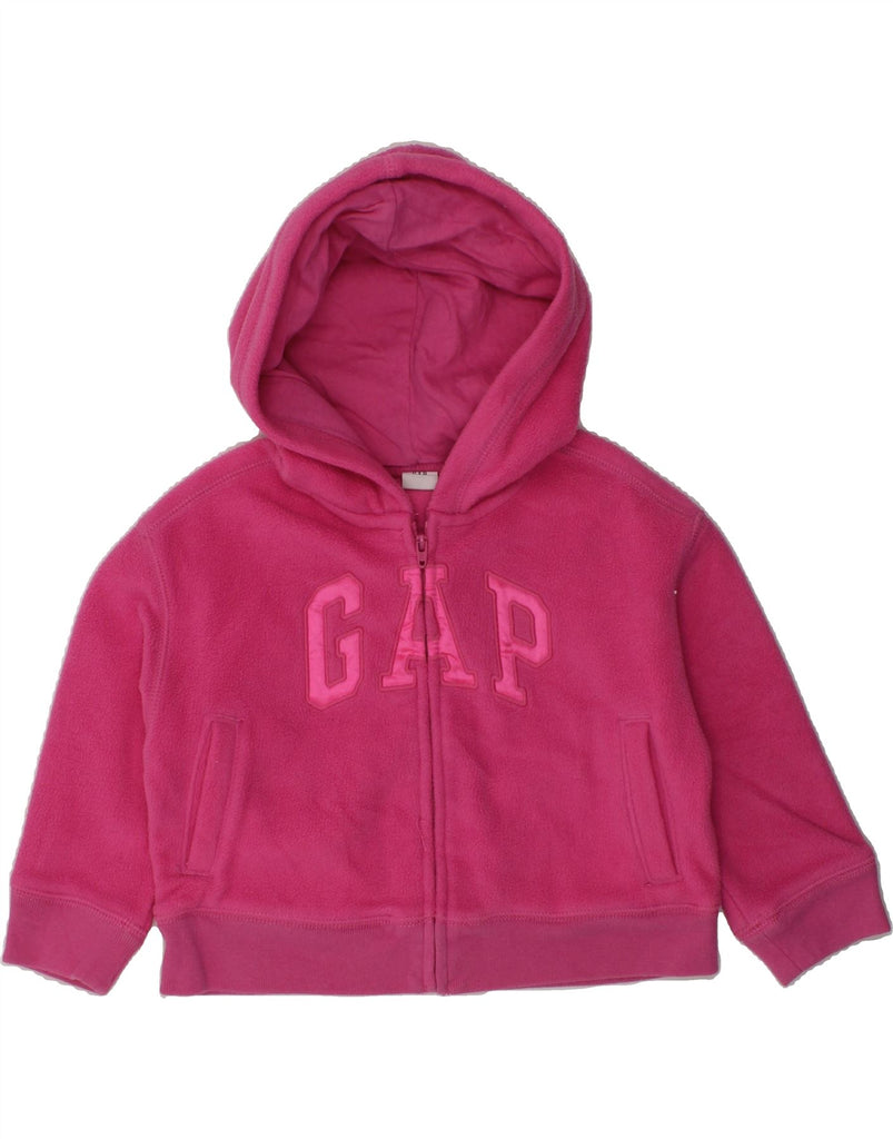 GAP Baby Girls Graphic Hooded Fleece Jacket 18-24 Months Pink Polyester | Vintage Gap | Thrift | Second-Hand Gap | Used Clothing | Messina Hembry 