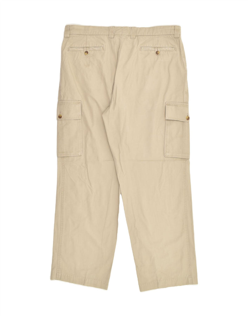 SEA BARRIER Mens Straight Cargo Trousers W38 L30 Beige Cotton | Vintage Sea Barrier | Thrift | Second-Hand Sea Barrier | Used Clothing | Messina Hembry 