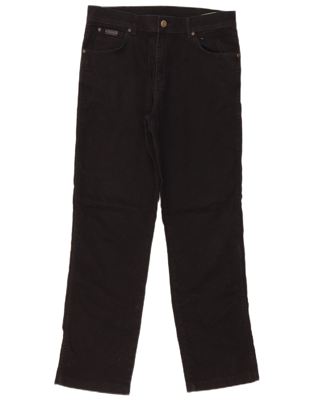 Wrangler Mens Straight Jeans W33 L31 Black Cotton