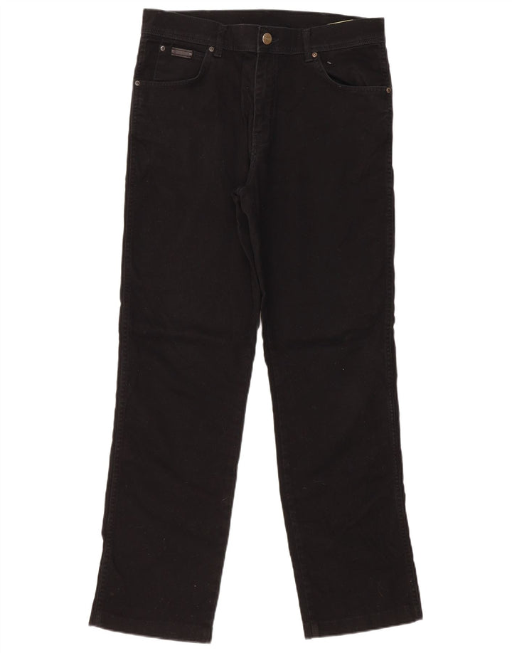 Wrangler Mens Straight Jeans W33 L31 Black Cotton