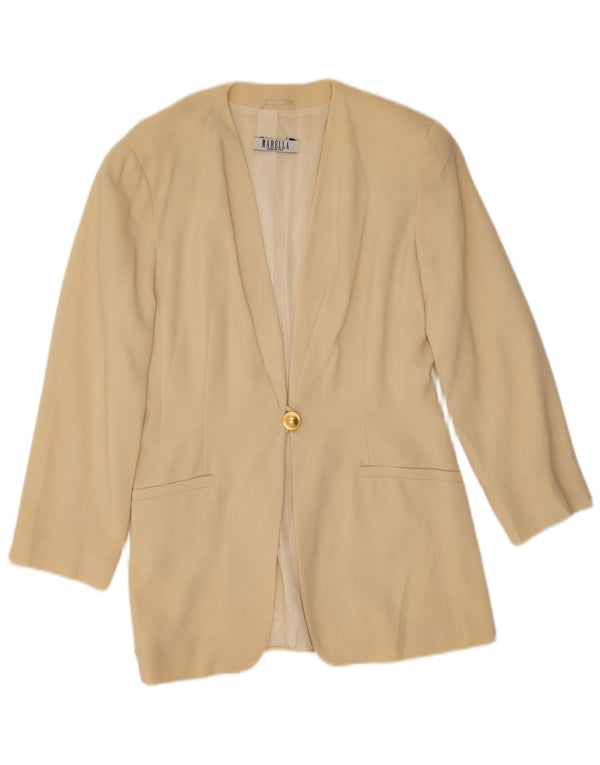 Marella Womens 1 Button Blazer Jacket UK 12 Medium Yellow New Wool