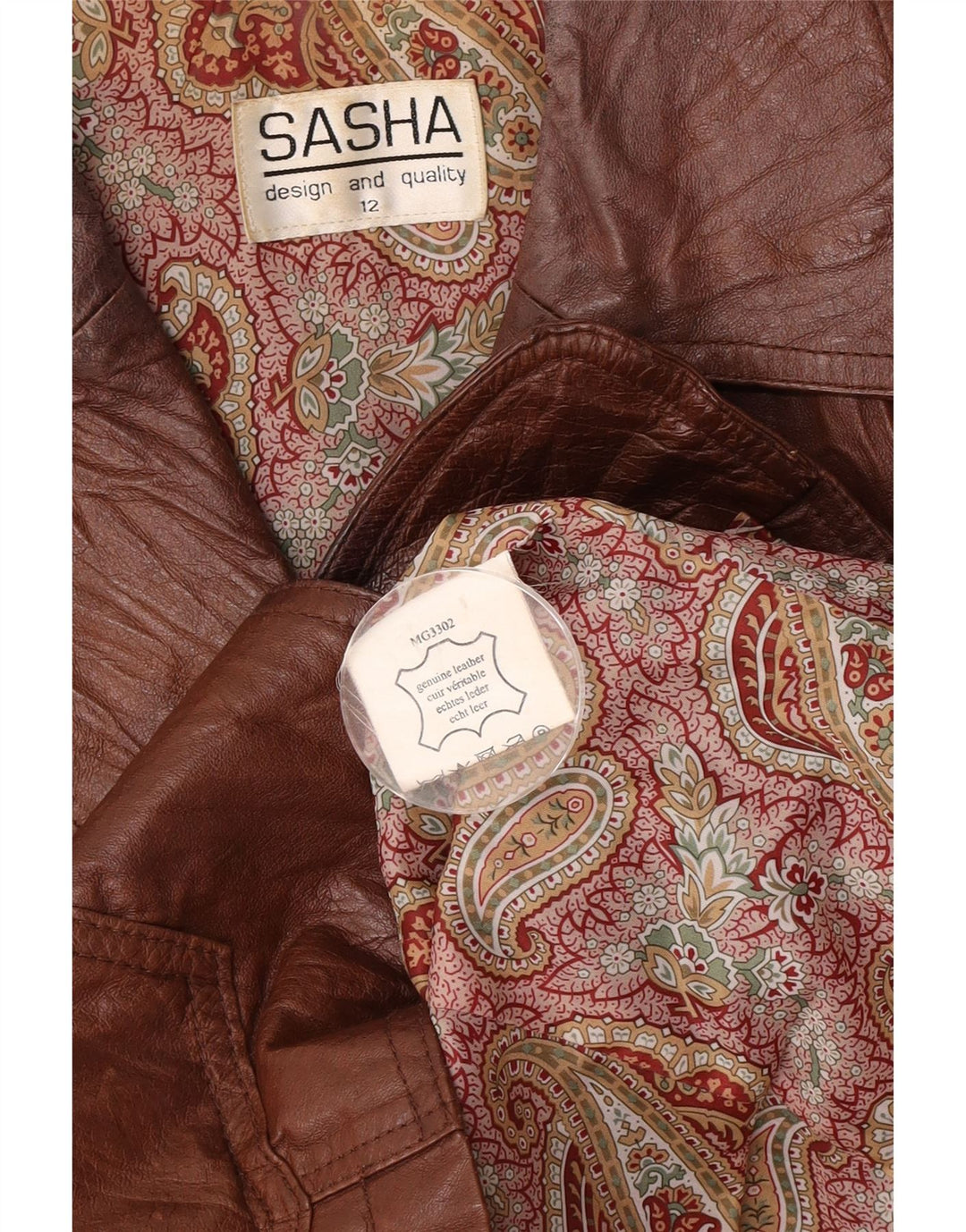 Sasha Womens 3 Button Leather Blazer Jacket UK 12 Medium Brown