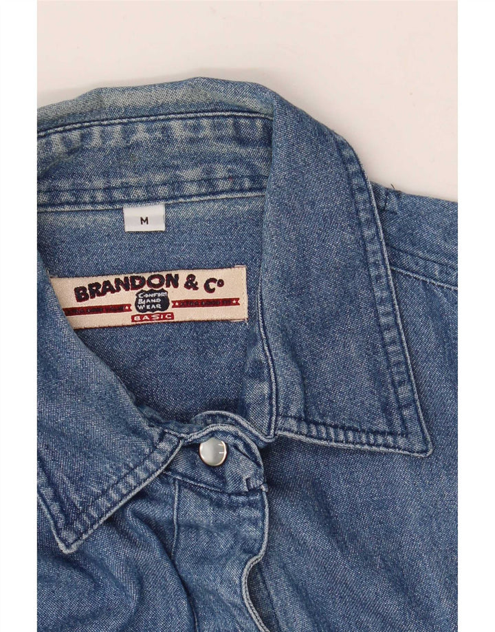 Brandon & C Womens Sleeveless Denim Shirt UK 14 Medium Blue