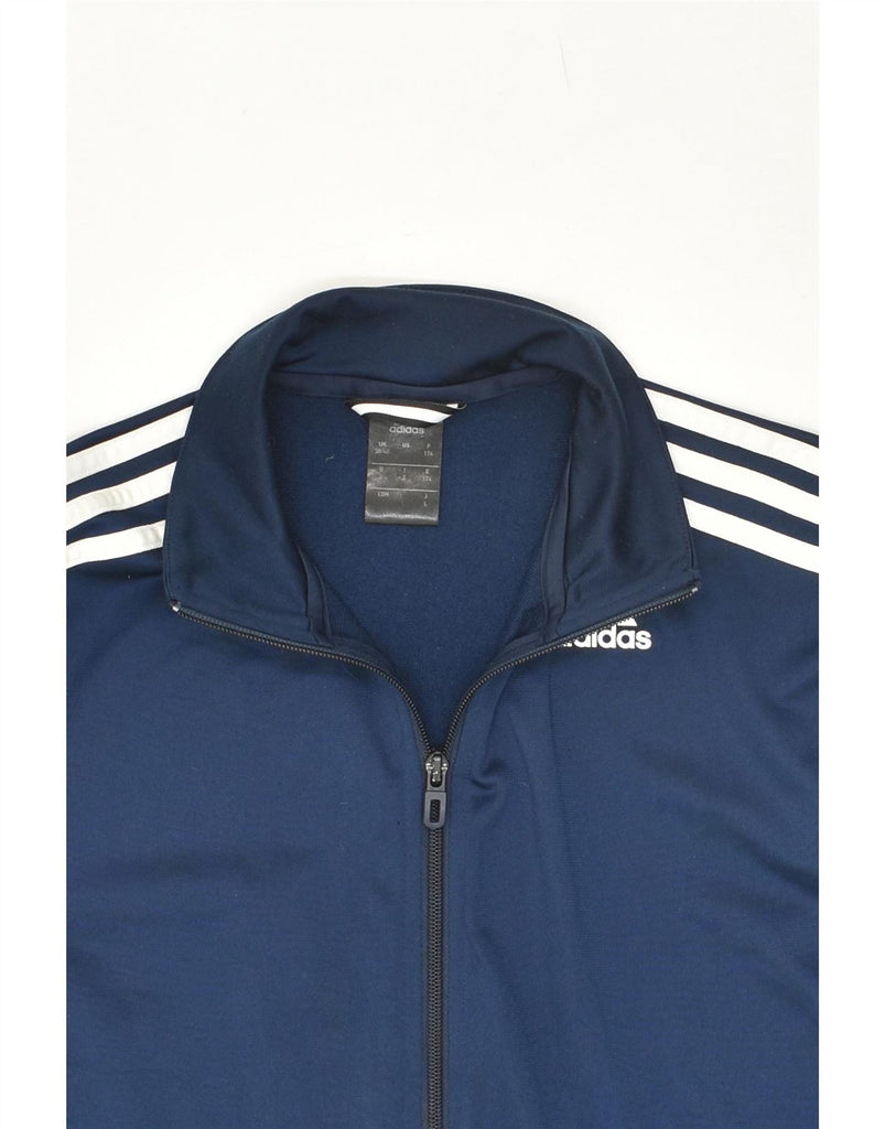 ADIDAS Mens Tracksuit Top Jacket UK 38/40 Medium Navy Blue Polyester Vintage Adidas and Second-Hand Adidas from Messina Hembry 