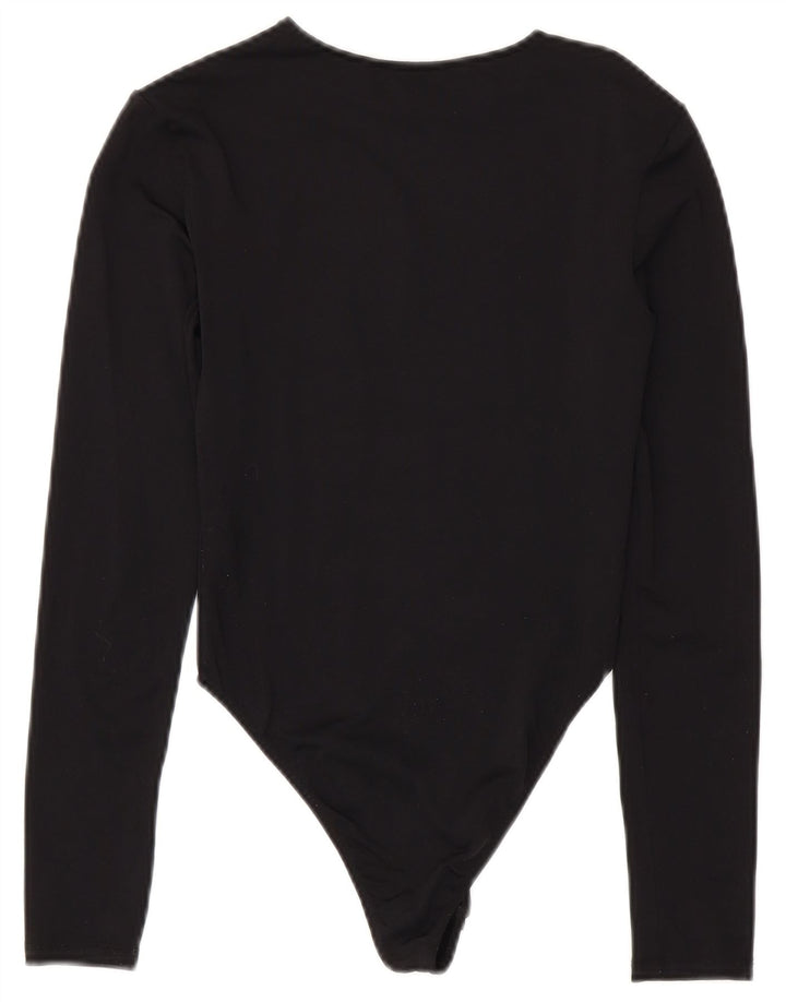 Zara Womens Long Sleeve Bodysuit UK 8 Small Black Polyamide