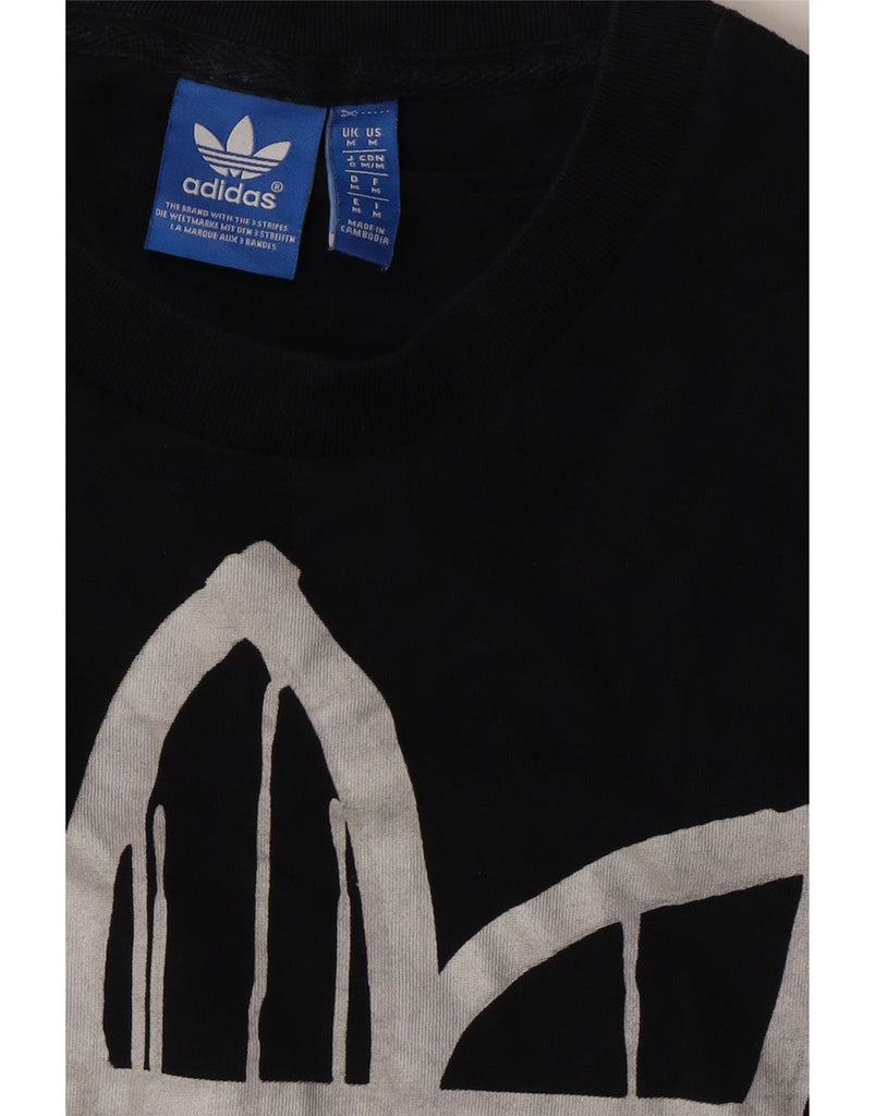 ADIDAS Mens Graphic T-Shirt Top Medium Black Cotton Vintage Adidas and Second-Hand Adidas from Messina Hembry 