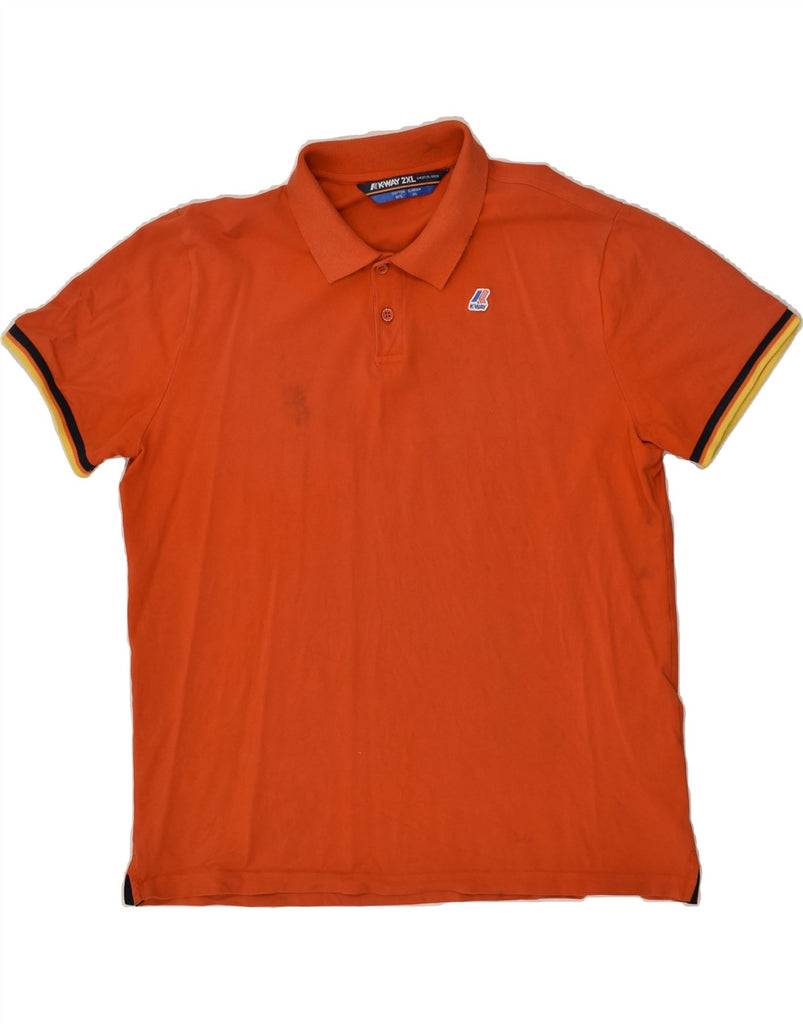 K-WAY Mens Polo Shirt 2XL Orange Cotton | Vintage K-Way | Thrift | Second-Hand K-Way | Used Clothing | Messina Hembry 