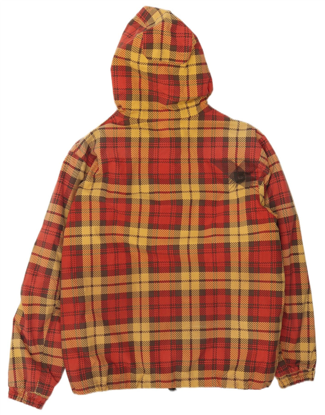 Burton Mens Hooded Ski Jacket UK 38 Medium Red Check Polyester