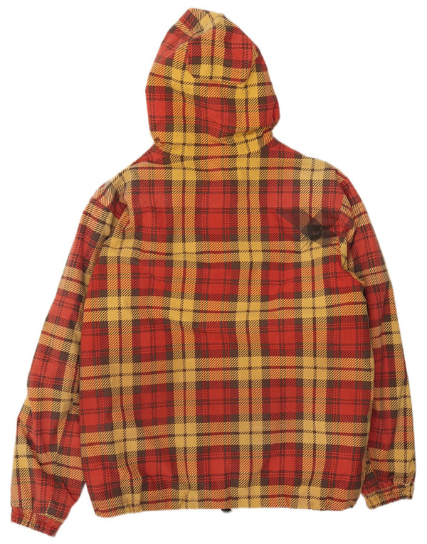 Burton Mens Hooded Ski Jacket UK 38 Medium Red Check Polyester