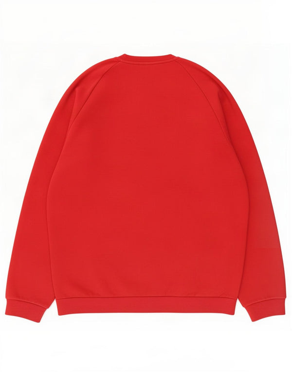 Adidas Mens Sweatshirt Jumper Large Red Cotton