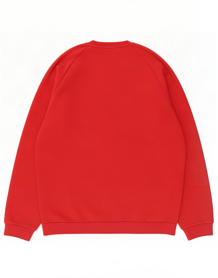 Adidas Mens Sweatshirt Jumper Large Red Cotton
