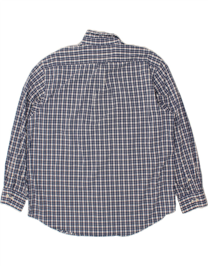 IZOD Mens Big & Tall Shirt 2XL Navy Blue Check Cotton Vintage Izod and Second-Hand Izod from Messina Hembry 