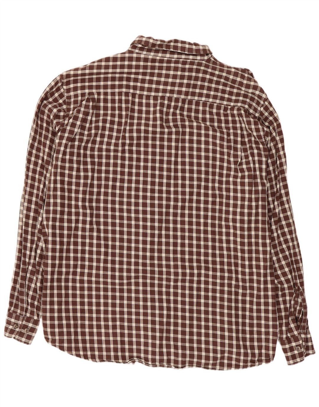 Wrangler Mens Flannel Shirt XL Brown Check Cotton