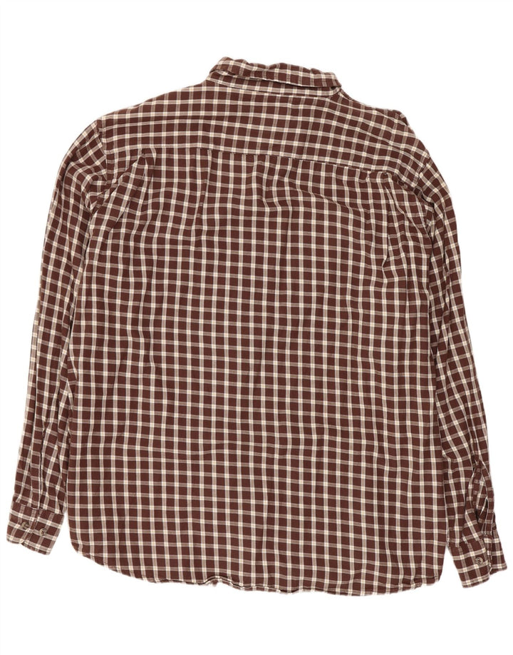 Wrangler Mens Flannel Shirt XL Brown Check Cotton