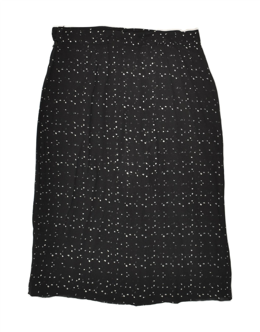 MOSCHINO Womens Midi Skirt UK 10 Small W28 Black Spotted Rayon | Vintage Moschino | Thrift | Second-Hand Moschino | Used Clothing | Messina Hembry 
