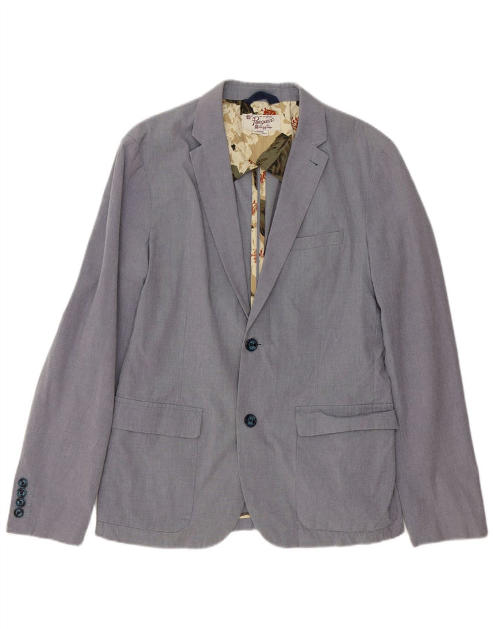 Penguin Mens 2 Button Blazer Jacket UK 36 Small Blue Cotton