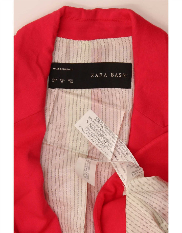 Zara Womens 1 Button Blazer Jacket UK 12 Medium Pink Viscose